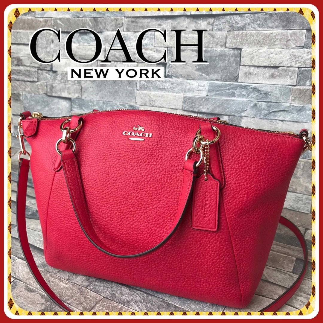 ◆◇ COACH コーチ レッド ショルダーバッグ 2way ハンドバッグ ◇◆