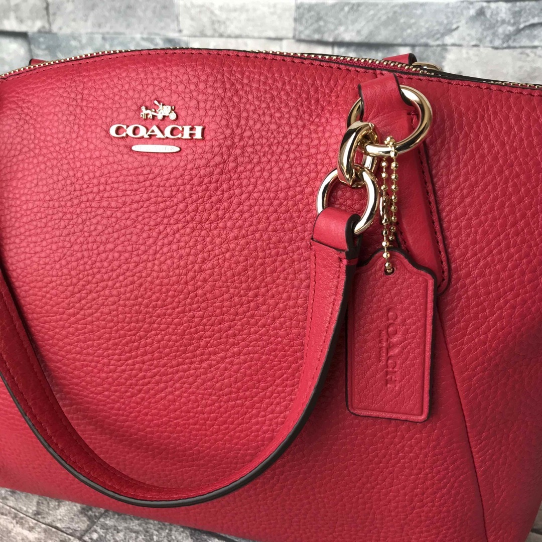 ◆◇ COACH コーチ レッド ショルダーバッグ 2way ハンドバッグ ◇◆