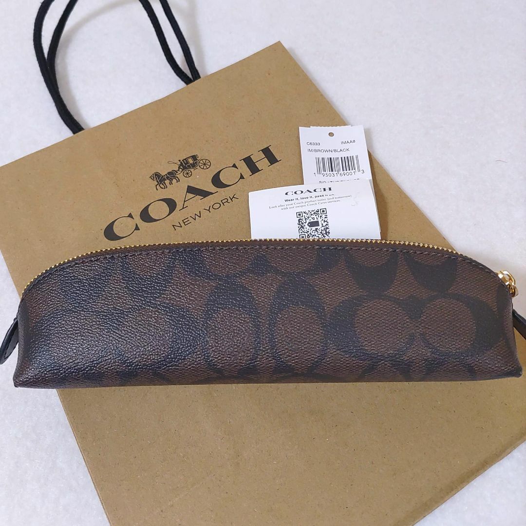 COACH - 人気☆ コーチ ペンケース シグネチャー カーキ ポーチ 筆入れ