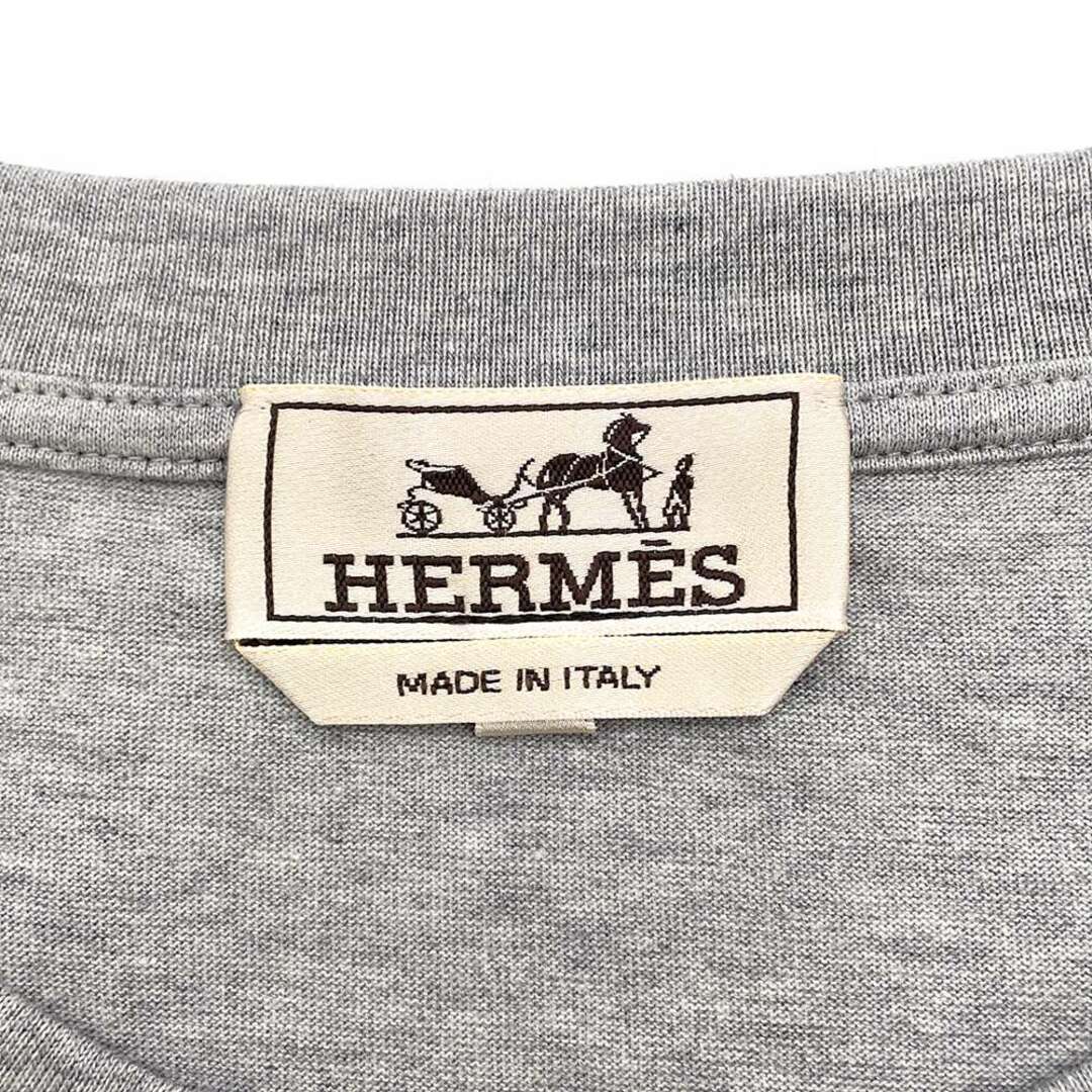 エルメス Tシャツ クォーターバッシュ コットン メンズサイズM HERMES グレー