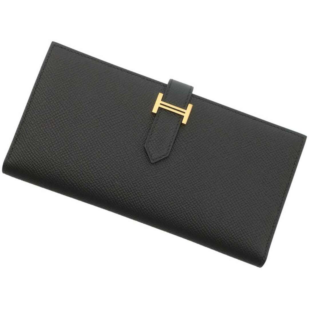 クラシック調 エルメス 長財布 ベアンスフレ ブラック/ゴールド金具
