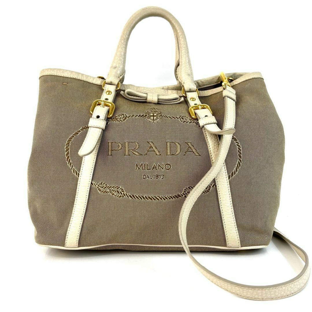 PRADA プラダ ロゴジャガード 2way ハンドバッグ ショルダーバッグ