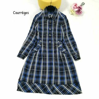 Courreges - 極美品✨ クレージュ シャツワンピース チェック 2way
