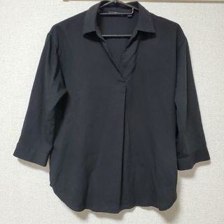 ユニクロ(UNIQLO)のユニクロ　七分カッターシャツ　ブラックSサイズ(シャツ/ブラウス(長袖/七分))