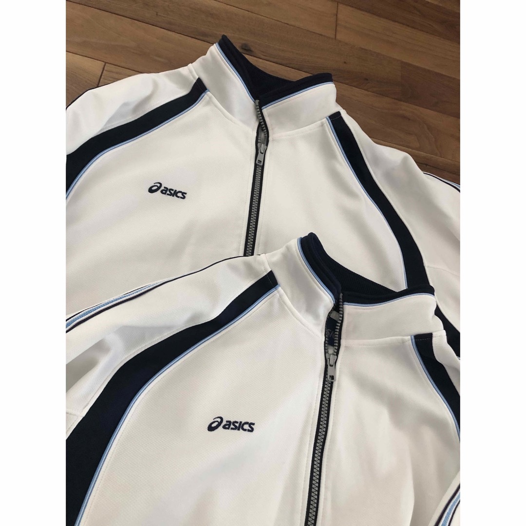 asics(アシックス)の介護ユニフォーム ジャージ トレーニングジャケット KAZEN 白 上のみ2着 メンズのトップス(ジャージ)の商品写真