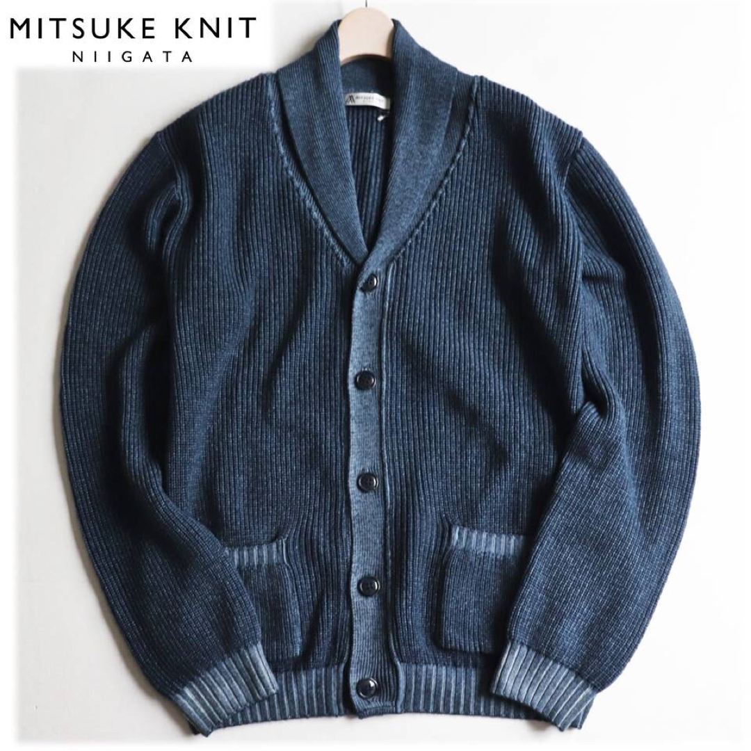 《MITSUKE KNIT》新品 毛100% ショールカラーニットジャケット M