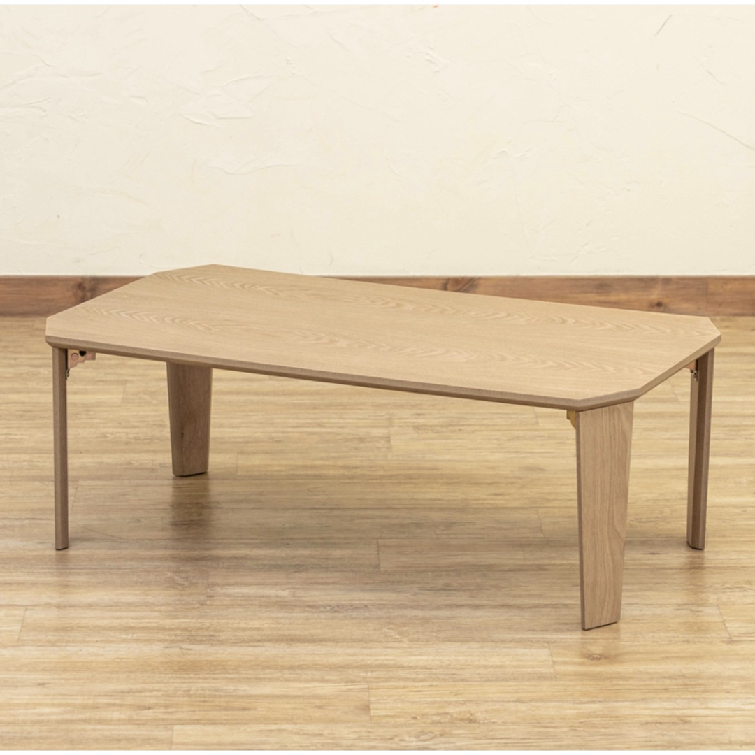 【新品】センターテーブル　90×50 （ブラウン）　折れ脚　ローテーブル 6