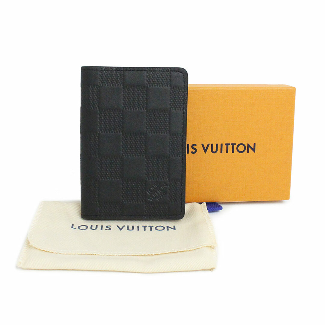 LOUIS VUITTON(ルイヴィトン)のルイ ヴィトン カードケース オーガナイザー ドゥ ポッシュ 名刺入れ 定期入れ パスケース ダミエアンフィニ レザー オニキス ブラック 黒 N63197 箱付 LOUIS VUITTON（新品・未使用品） メンズのファッション小物(名刺入れ/定期入れ)の商品写真