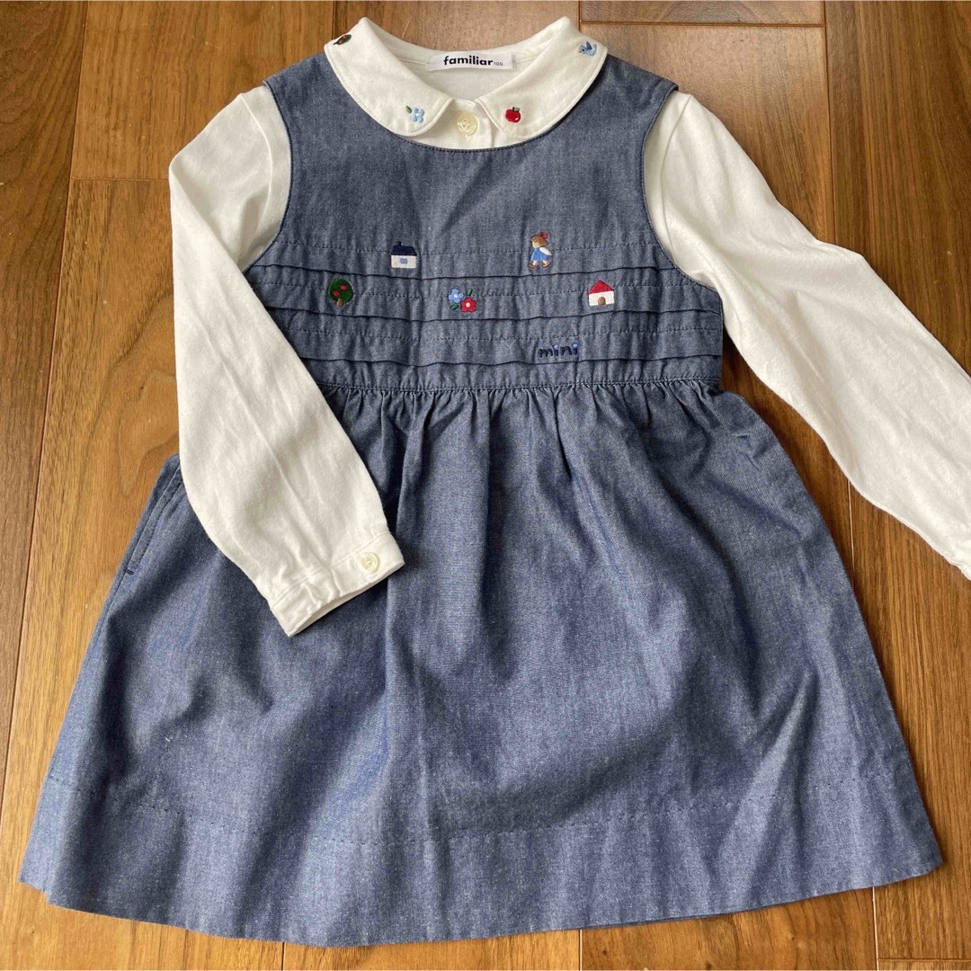 familiar(ファミリア)のファミリア　ジャンパースカート　ブラウス キッズ/ベビー/マタニティのキッズ服女の子用(90cm~)(ワンピース)の商品写真