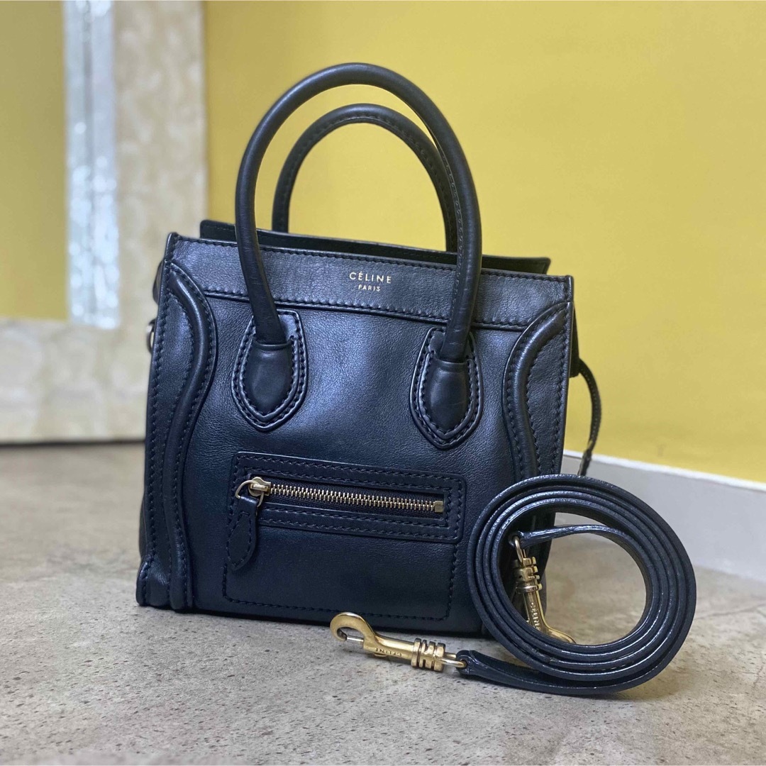 celine - セリーヌ ナノショッパー ラゲージ ブラック 黒 ショルダー ...