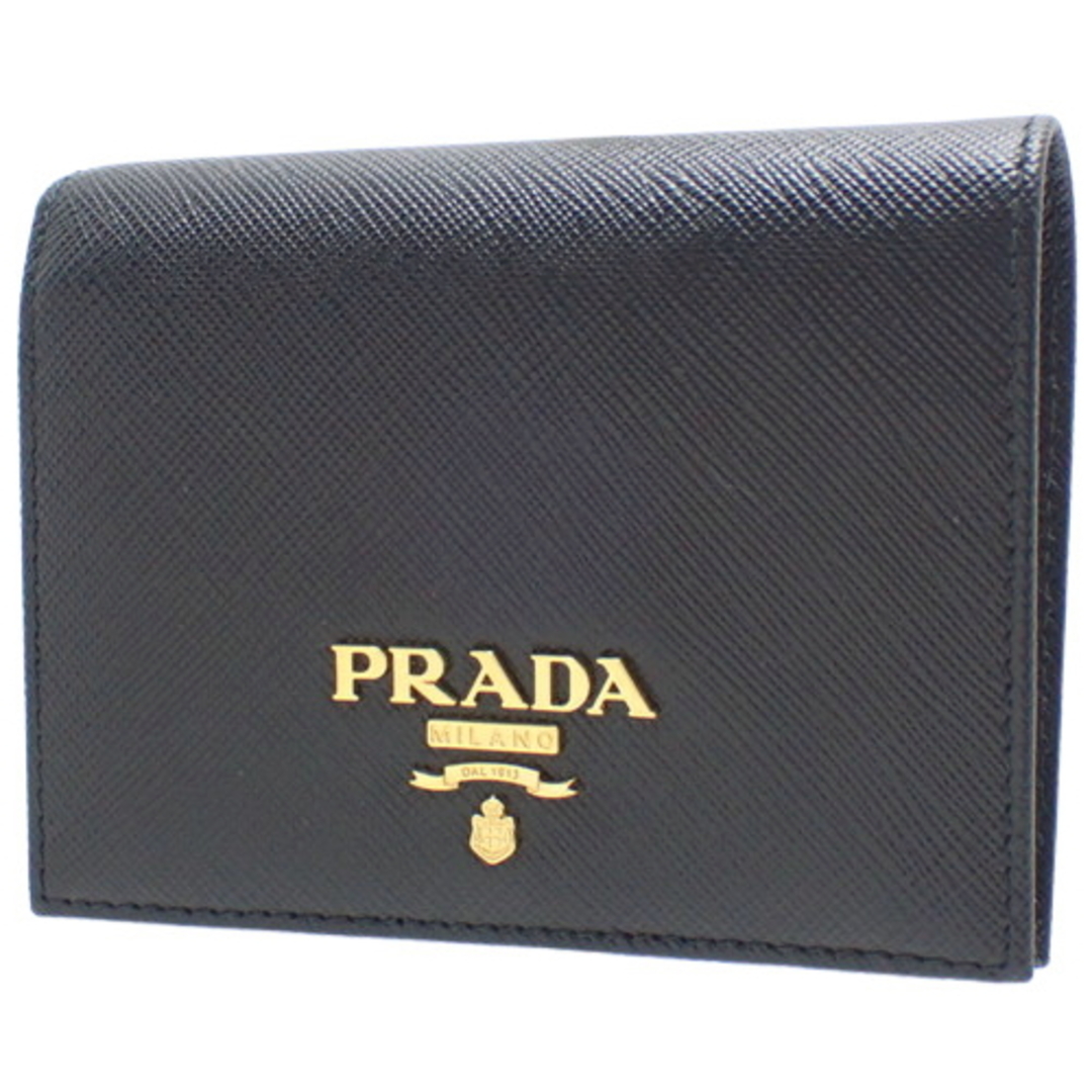 極美品✨PRADA 折り財布 サフィアーノ コンパクトウォレット ゴールドロゴ