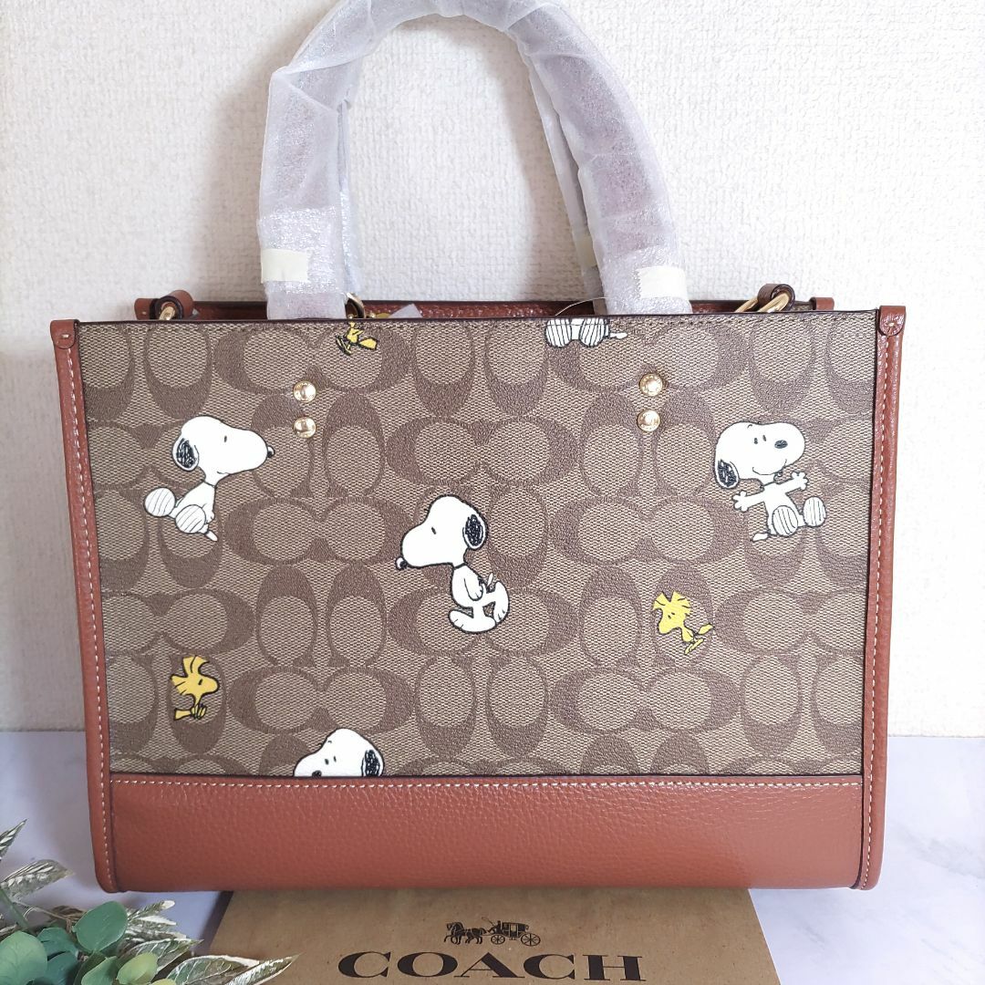 ●新品未使用 COACH コーチ ショルダー付き トートバッグ スヌーピー