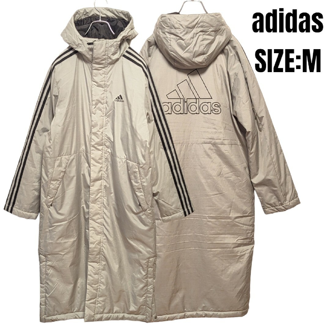 adidas アディダス ベンチコート グレー Mサイズ 防寒アウター | フリマアプリ ラクマ