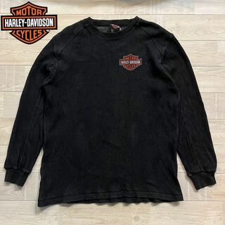 ハーレーダビッドソン(Harley Davidson)のハーレーダビッドソン 長袖Ｔシャツ ロンＴ 炭黒 ロゴ刺繍(Tシャツ/カットソー(七分/長袖))