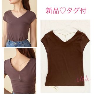 ロイヤルパーティー(ROYAL PARTY)の新品タグ付♡ ROYAL PARTYロイヤルパーティー　ネックレス付　Tシャツ(カットソー(半袖/袖なし))