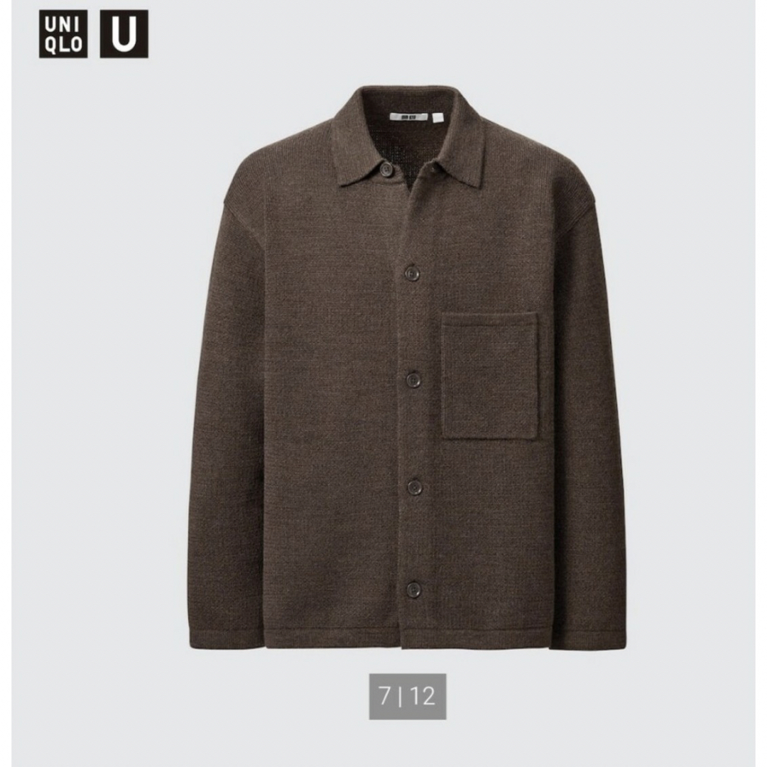 UNIQLO U ニットオーバーシャツジャケット ユニクロ ユー ブラウン S