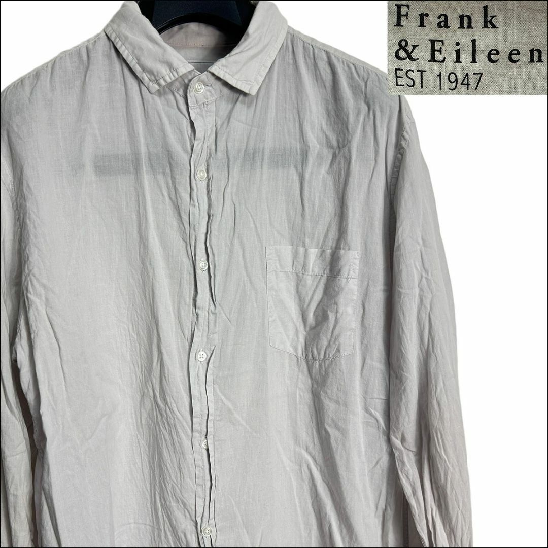 J6130美品フランク&アイリーン LUKE COTTON VOILEシャツ灰L