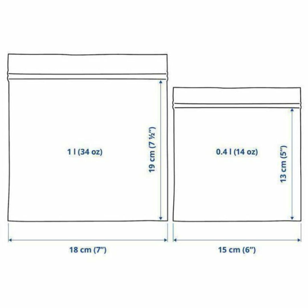 IKEA(イケア)の60枚（0.4ℓ・1ℓ）【IKEA】イケアジップロック フリーザーバッグ インテリア/住まい/日用品のキッチン/食器(収納/キッチン雑貨)の商品写真