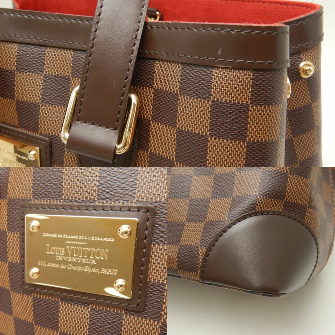 LOUIS VUITTON ルイヴィトン ダミエ ハムステッドPM N51205 トートバッグ ブラウン/251043金具シリアル