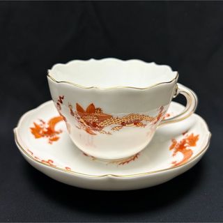 マイセン(MEISSEN)のマイセン　龍と鳳凰　ドラゴン　オレンジ カップ&ソーサー　　(グラス/カップ)