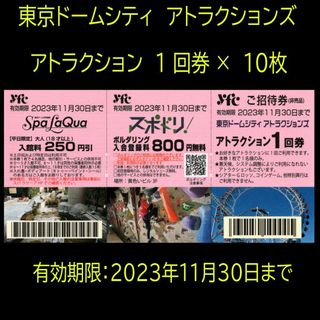 東京ドームシティ　アトラクション券　10枚(遊園地/テーマパーク)