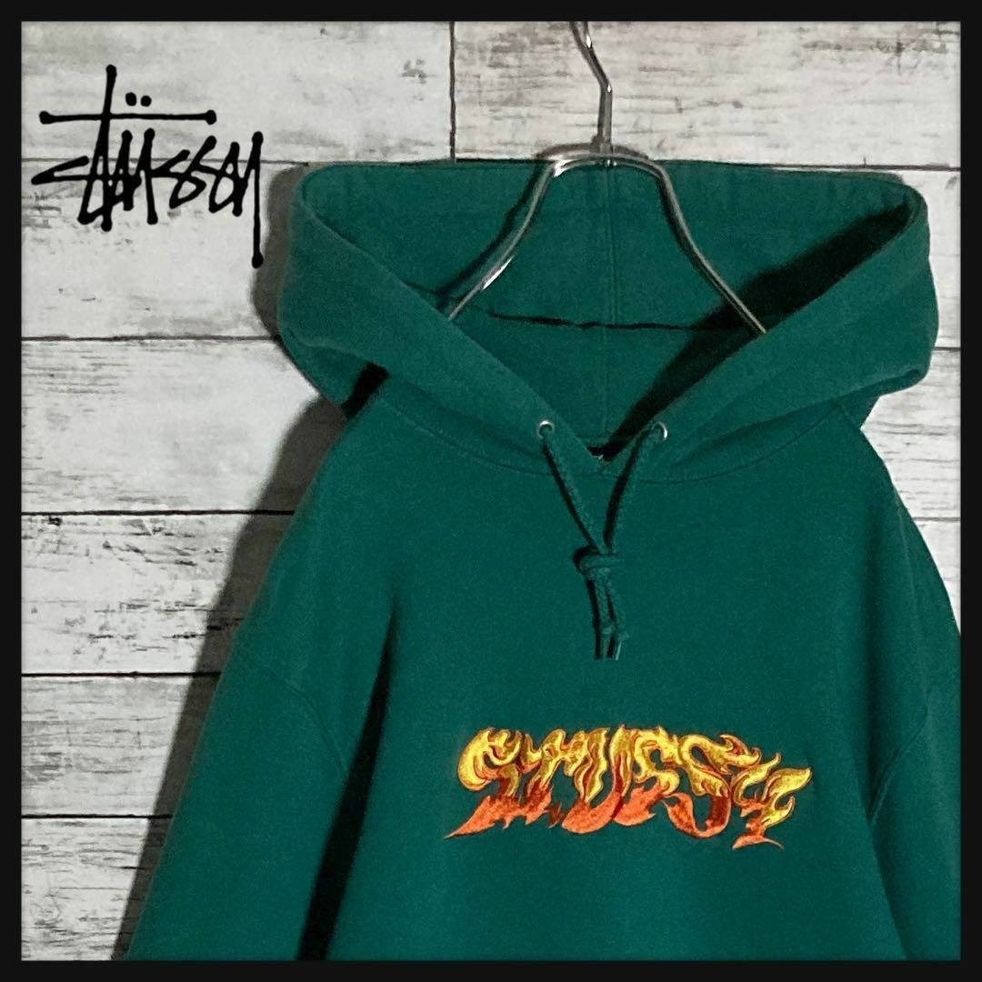 STUSSY - 【即完売モデル】ステューシー⭐️ビッグ刺繍ロゴ パーカー