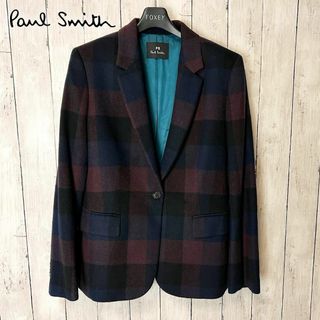 ポールスミス(Paul Smith)の【美品】ポールスミス　テーラードジャケット　チェック　大きいサイズ　42サイズ(テーラードジャケット)