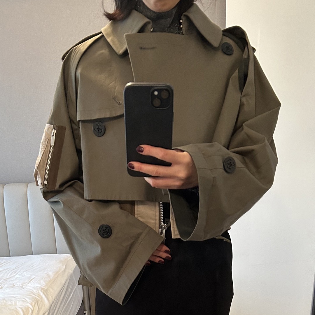 19aw sacai ショートトレンチコート