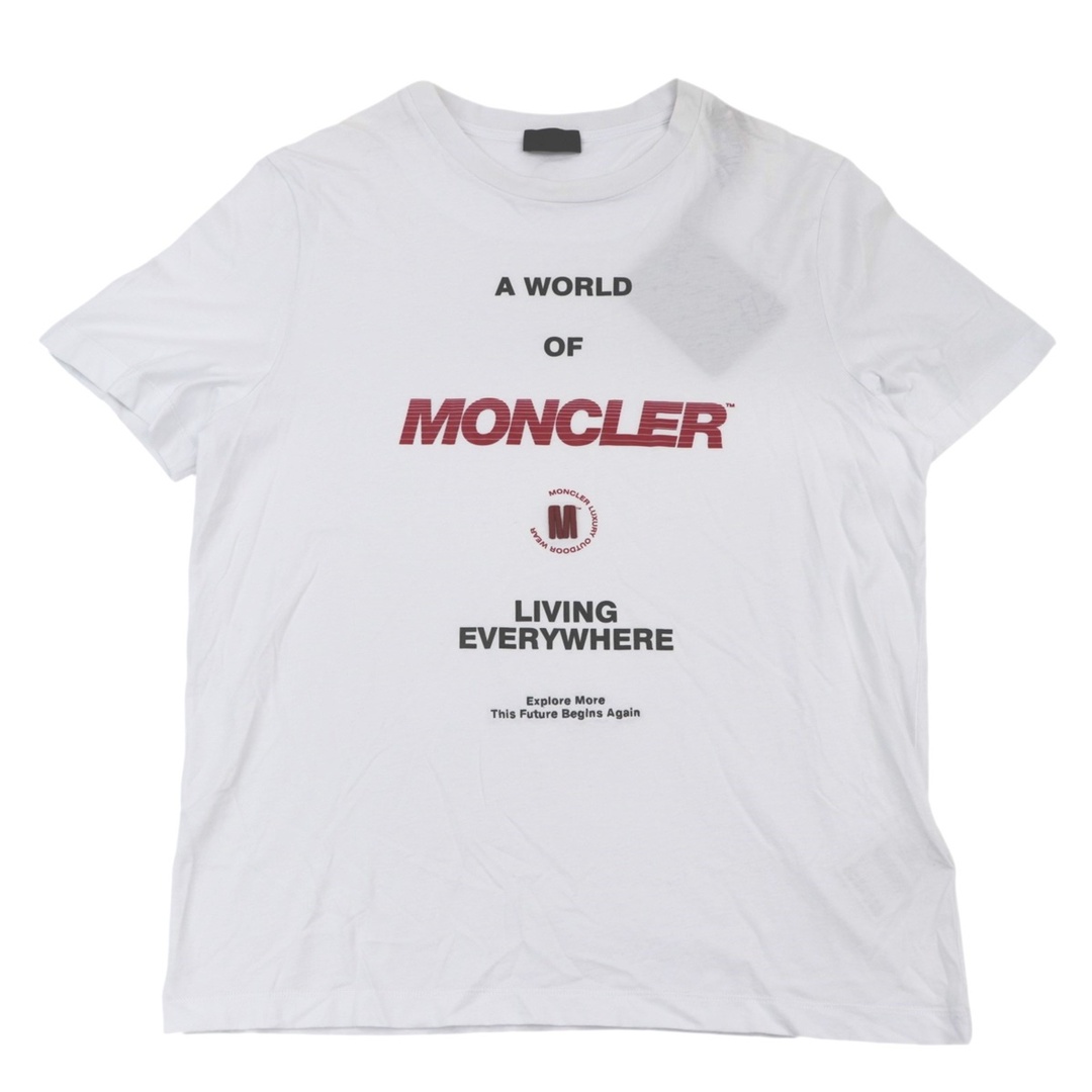 美品　モンクレールMONCLER Tシャツ白　Lサイズビッグロゴ刺繍ロゴ