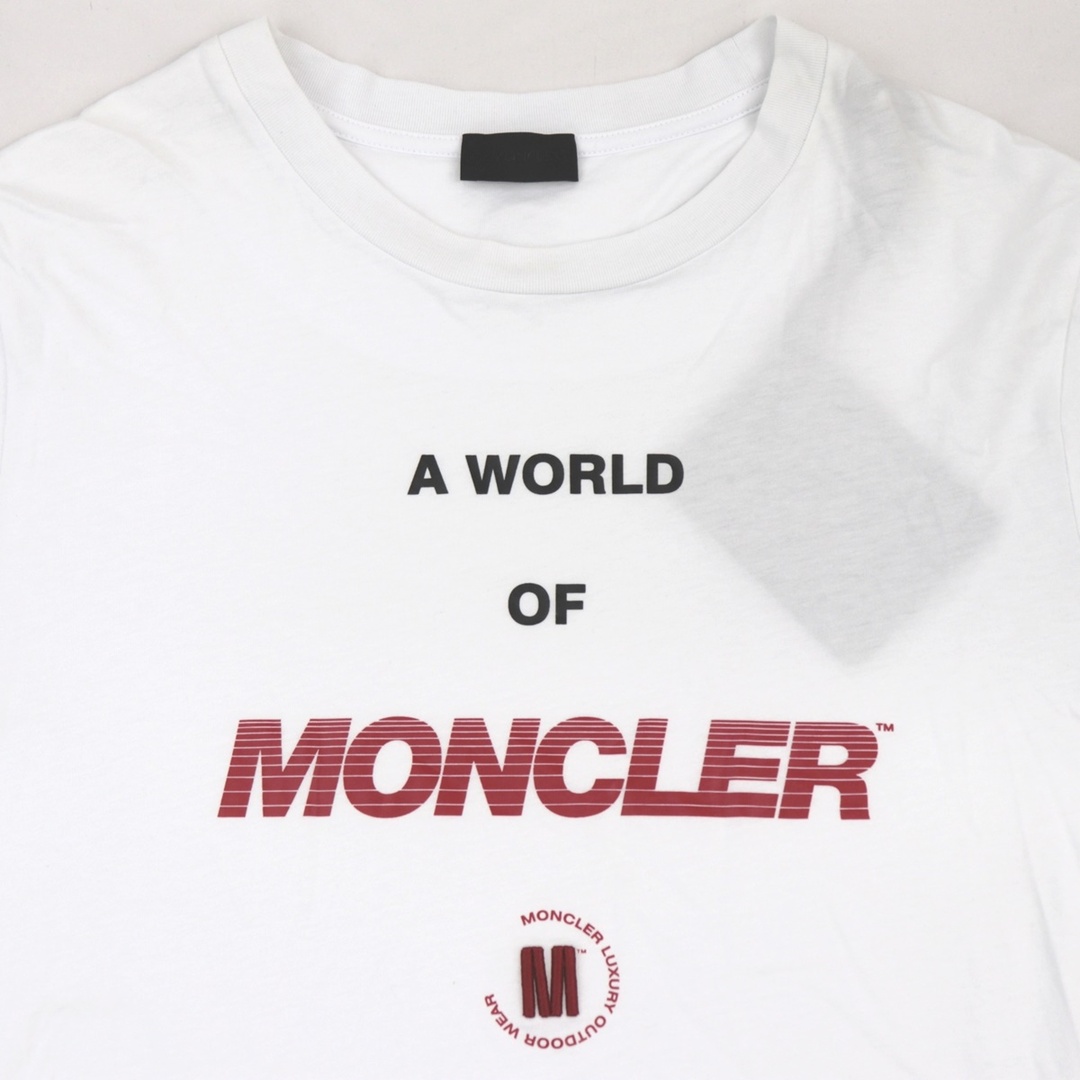美品　モンクレールMONCLER Tシャツ白　Lサイズビッグロゴ刺繍ロゴ