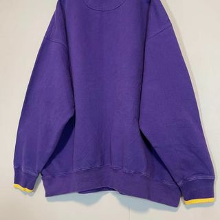 【リンガースウェット、パープル、ビッグ刺繍ロゴ】LSU カレッジロゴ古着90s