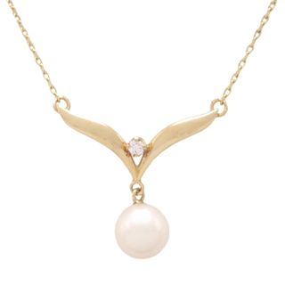 mikimoto ダイヤモンド　18K YG ネックレス　一粒　ミキモト