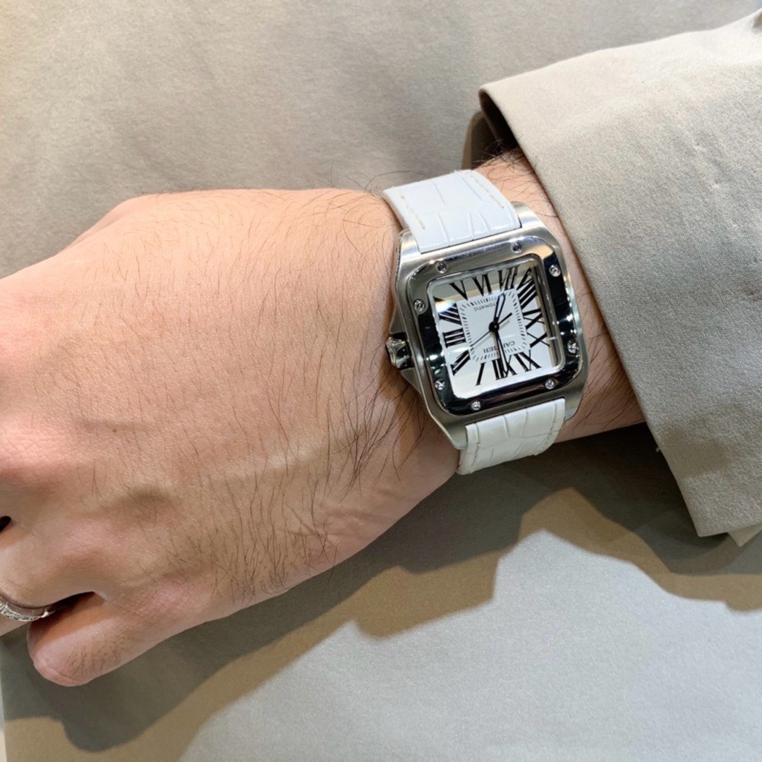 Cartier(カルティエ)の【仕上済】カルティエ サントス100 MM SS メンズ 腕時計 CARTIER 時計 メンズの時計(腕時計(アナログ))の商品写真