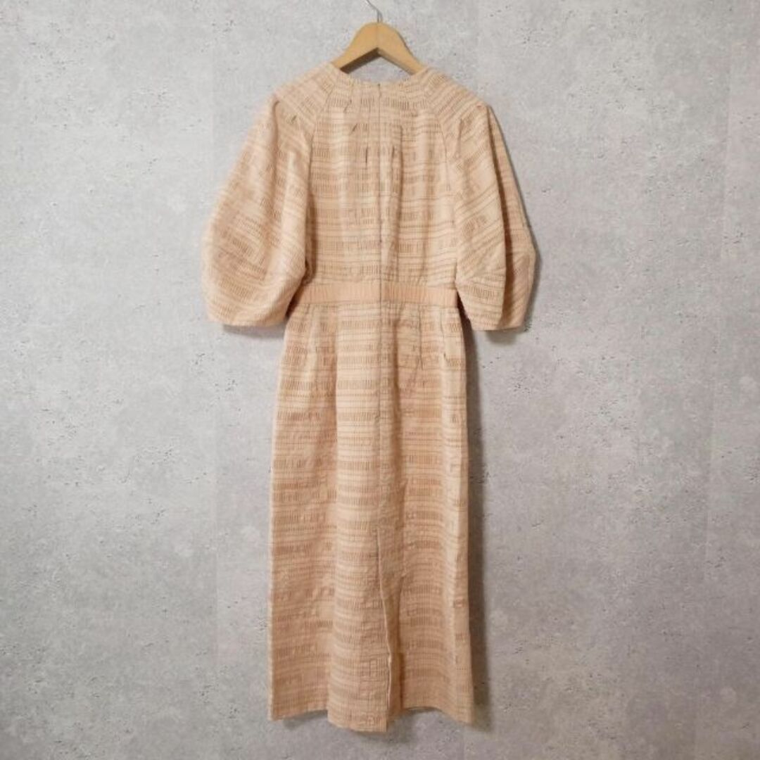 美品 DRAWER ロング丈 チェックジャカードタックワンピース 36 4