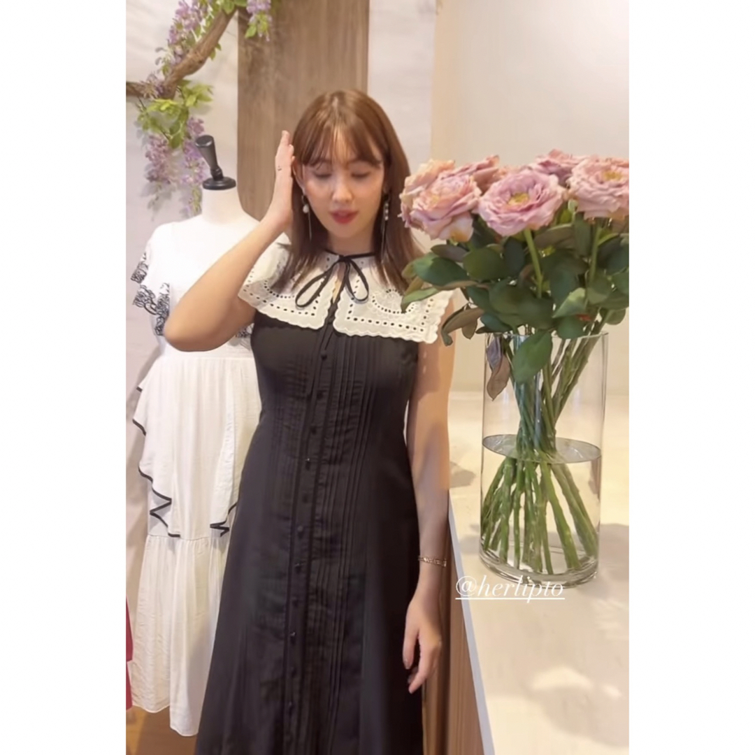 小嶋陽菜Removable Collar Long Dress herlipto