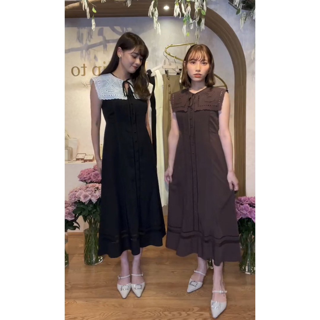 herlipto Removable Collar Long Dress