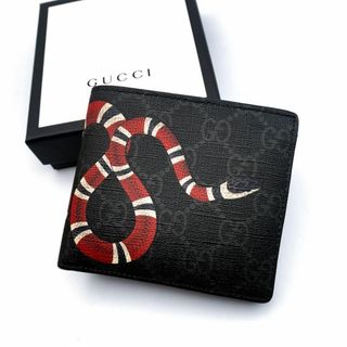 グッチ(Gucci)の【まーくん様専用】付属品付き✨ グッチ スネーク GGスプリーム 折り財布(折り財布)