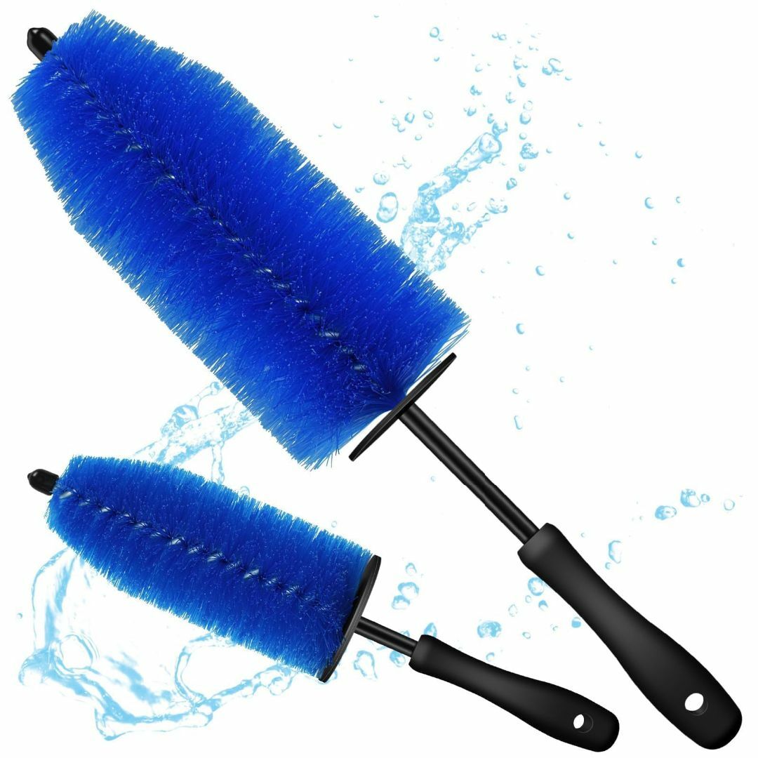 【色: ブルー】Athvcht 洗車ブラシ ホイールブラシ 2本セット ブラシ