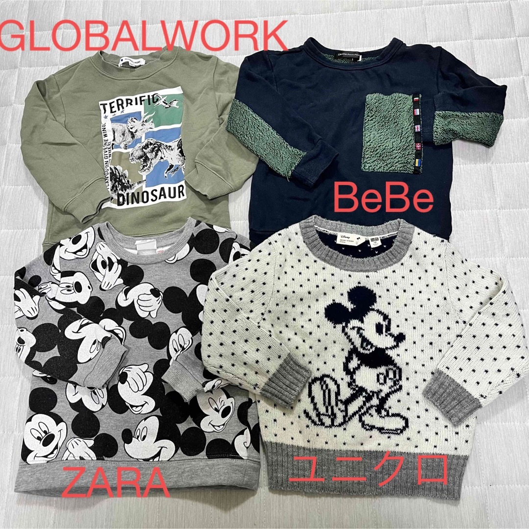 GLOBAL WORK(グローバルワーク)の★男の子秋冬トップスセット★約100cm★10点セット★2〜3歳 キッズ/ベビー/マタニティのキッズ服男の子用(90cm~)(Tシャツ/カットソー)の商品写真