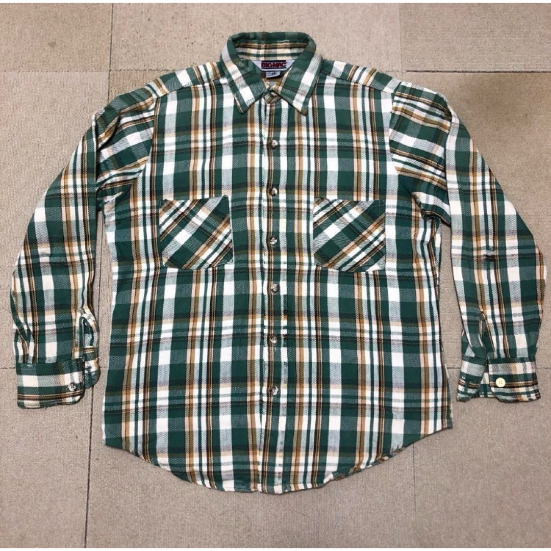 80s BIG MAC ヘビーネルシャツ 単色タグ 好配色