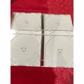 CD・DVDケース クリア×白　保管用　処分品　厚さ5mm(CD/DVD収納)