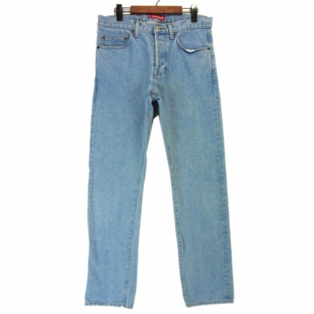 シュプリーム Supreme ■ 【 Washed Slim Jean 】 パッチ デザイン ウォッシュド スリム デニム パンツ ジーンズ インディゴ w15561