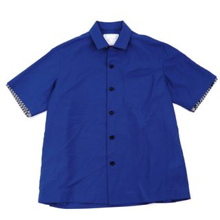 sacai 21SS レイヤードオープンカラースーチングシャツ カーキ-