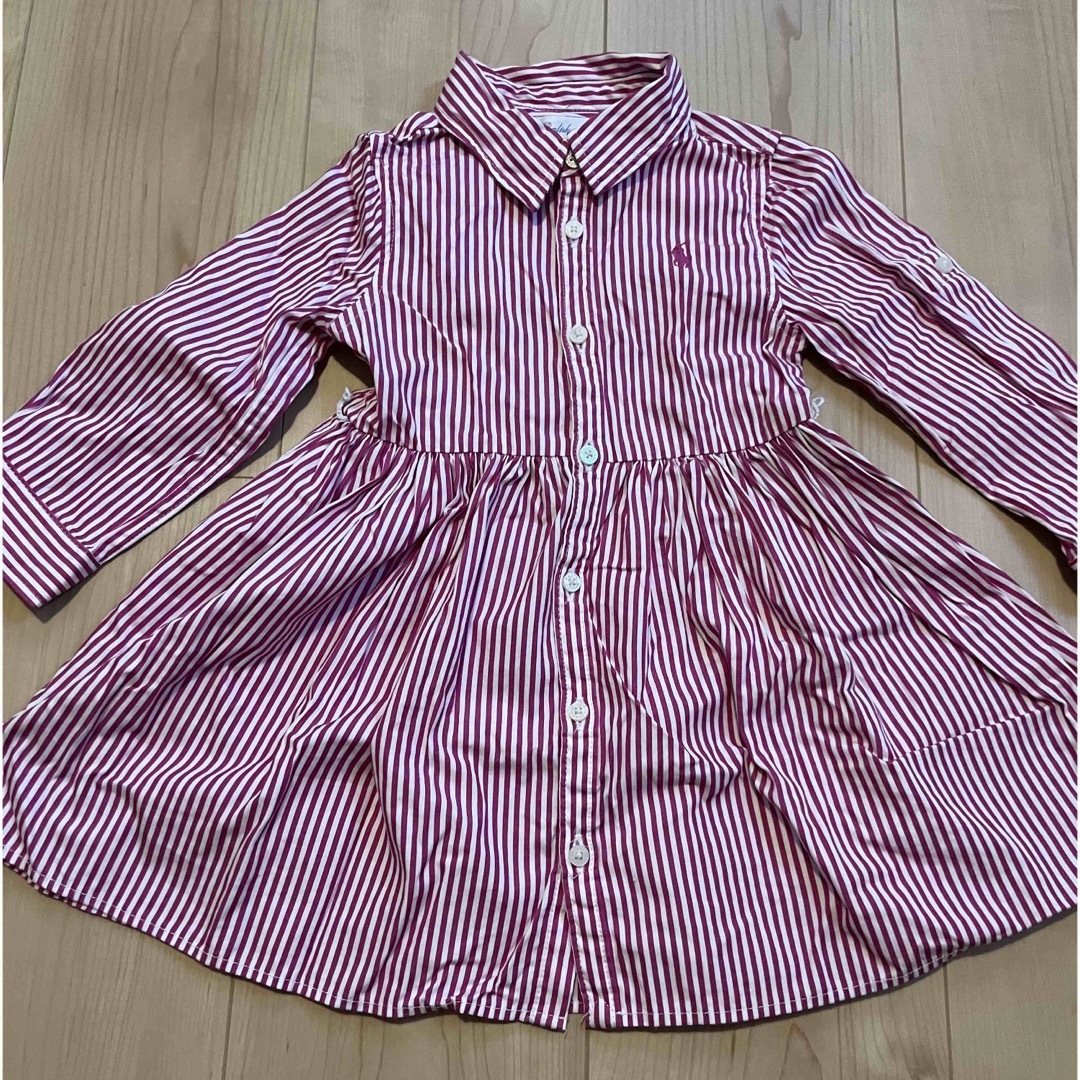 Ralph Lauren(ラルフローレン)のRalph Lauren ストライプ　シャツワンピース　90cm キッズ/ベビー/マタニティのキッズ服女の子用(90cm~)(ワンピース)の商品写真