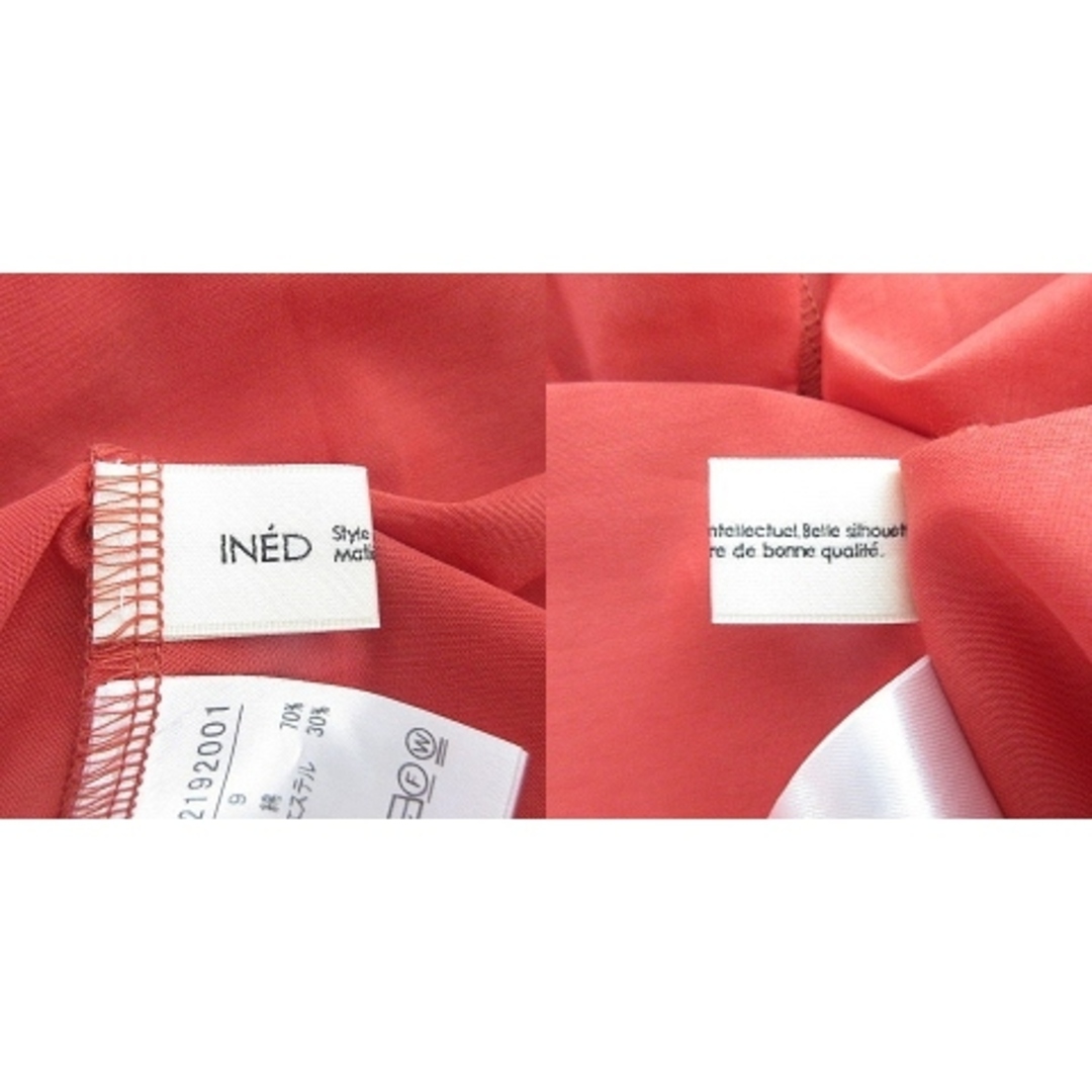 INED - イネド ワンピース ロング ノースリーブ 薄手 コットン 無地 9