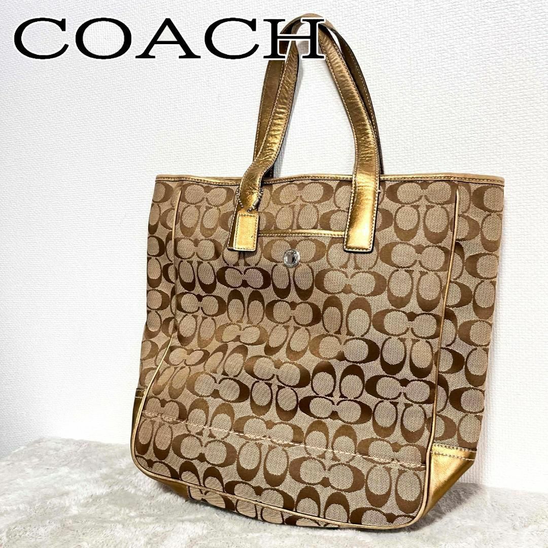 レア⭐️coach バッグ　ポーチ　コスメポーチ　シグネチャー　キャンバス