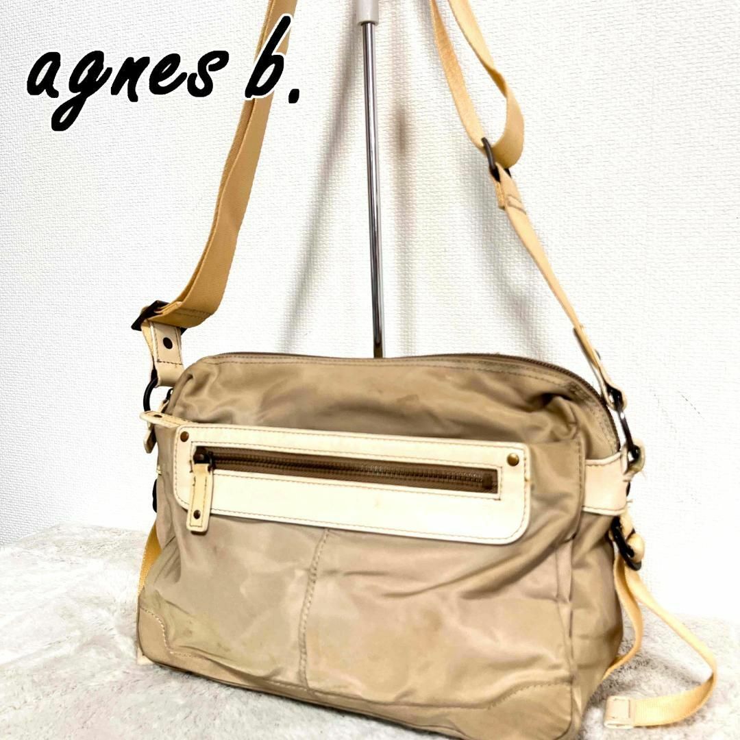 レア✨agnes b アニエスベーショルダーバッグハンドバッグベージュ | フリマアプリ ラクマ