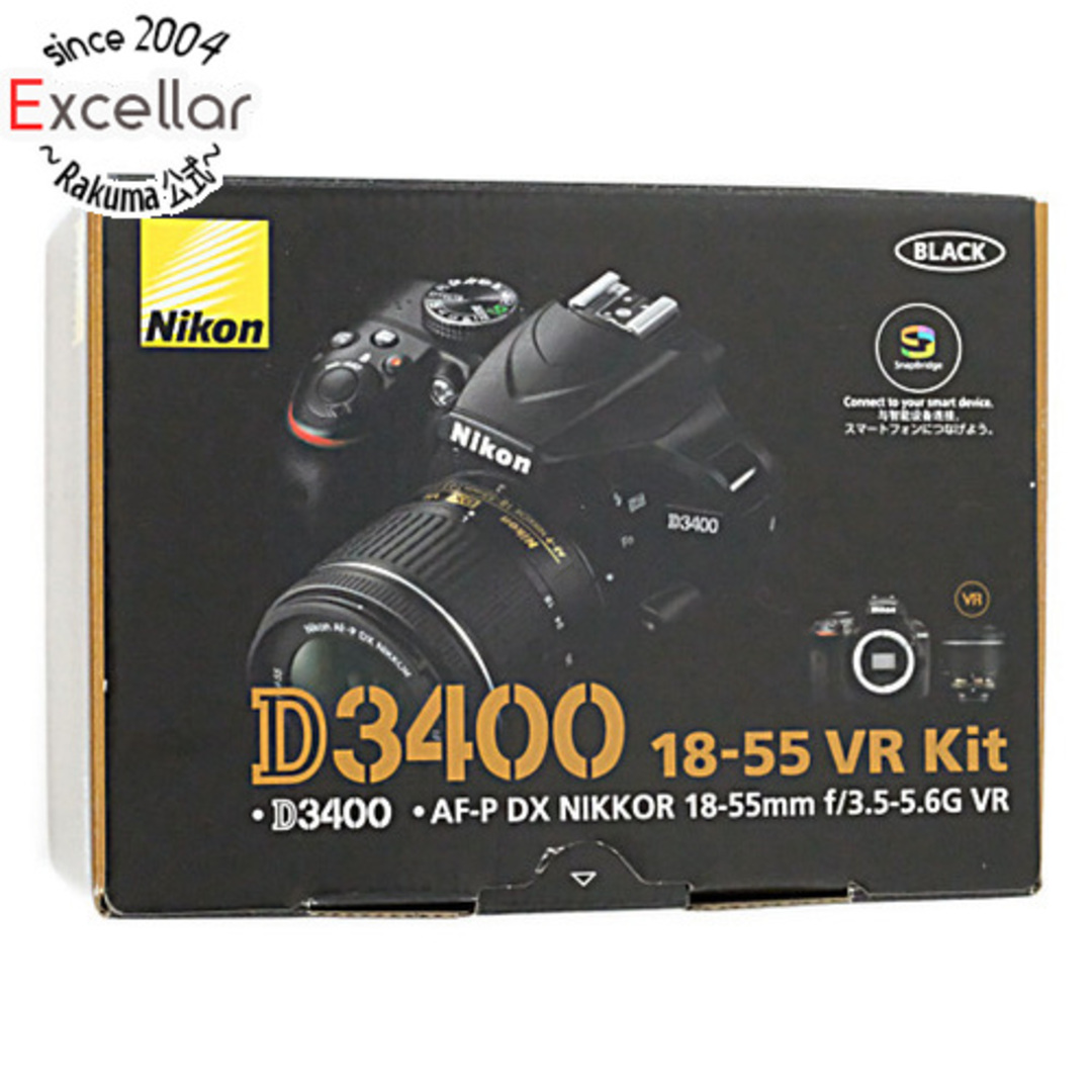 Nikon　デジタル一眼レフカメラ D3400 AF-P 18-55 VR レンズキット　ブラック　未使用