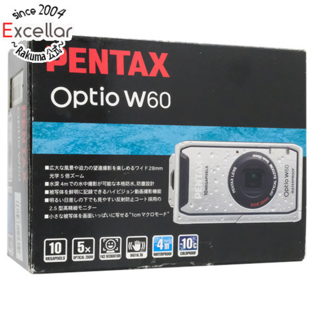 PENTAX製　デジタルカメラ Optio W60　シルバー/1000万画素　展示品