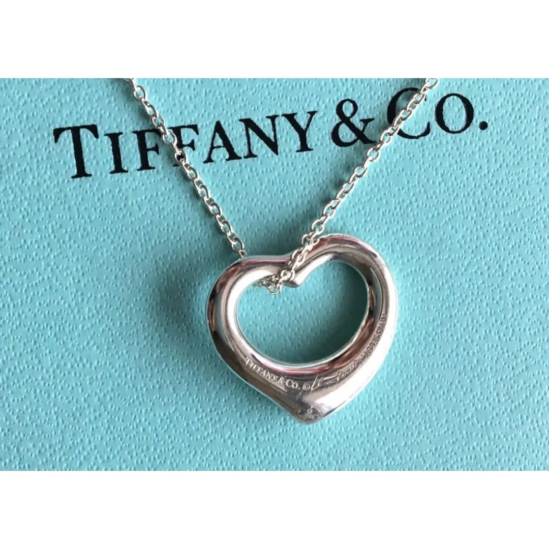 Tiffany & Co. - 正規品 02ティファニー オープンハートネックレスの